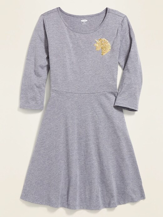 View large product image 2 of 3. Fit & Flare Jersey Dress for Girls