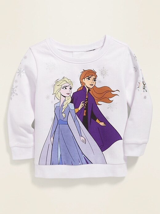 View large product image 1 of 2. Disney&#169 Frozen II Elsa & Anna Graphic Sweatshirt for Toddler Girls