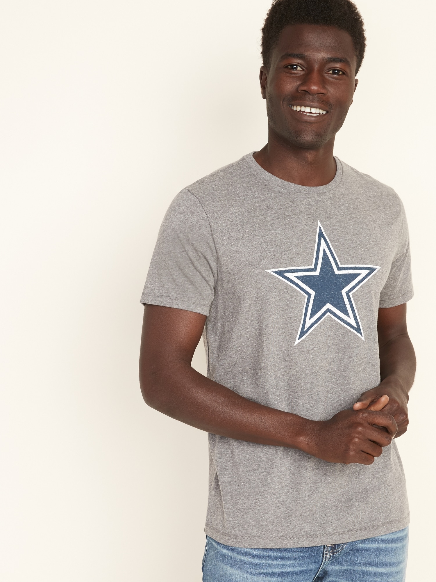 NFL Dallas Men's Short Sleeve Tee and Flannel Pajama Set 