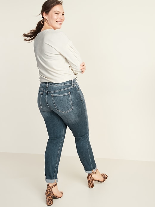 Image number 7 showing, Mid-Rise Boyfriend Straight Jeans for Women