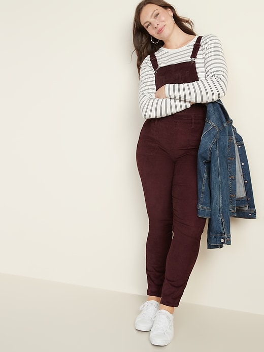 Image number 6 showing, Straight Corduroy Overalls for Women