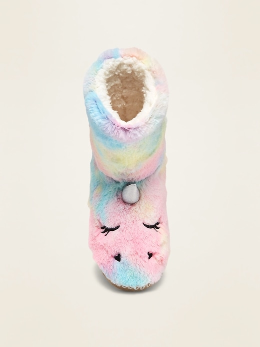View large product image 2 of 3. Plush Sherpa Critter Slipper Boots for Girls
