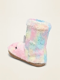 View large product image 3 of 3. Plush Sherpa Critter Slipper Boots for Girls