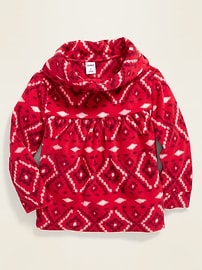 View large product image 4 of 4. Micro Performance Fleece Cowl-Neck Pullover for Toddler Girls