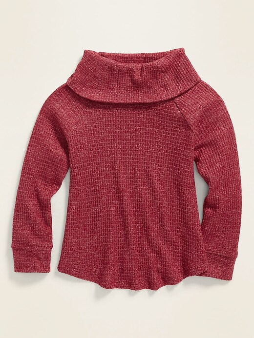 View large product image 2 of 4. Thermal-Knit Cowl-Neck Top for Toddler Girsl