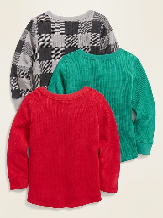 View large product image 2 of 2. Long-Sleeve Thermal-Knit Top 3-Pack for Toddler Boys