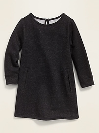 View large product image 3 of 3. Metallic Sweatshirt Shift Dress for Toddler Girls