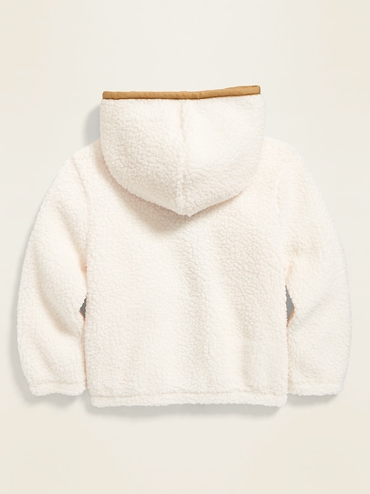 View large product image 2 of 3. Sherpa Zip Hoodie for Toddler Girls