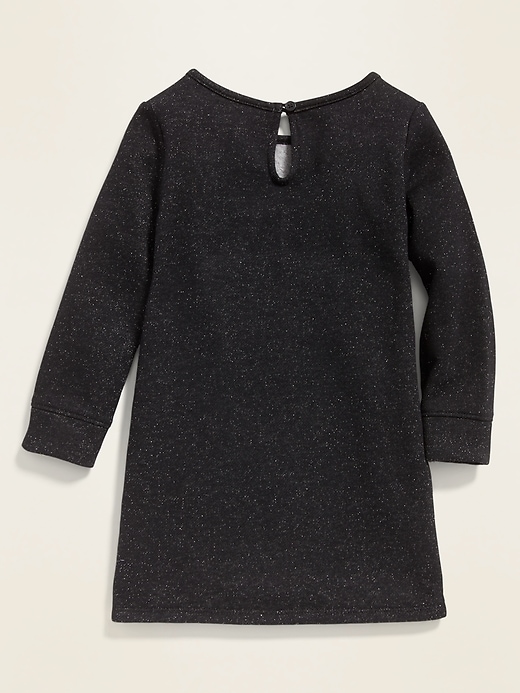 View large product image 2 of 3. Metallic Sweatshirt Shift Dress for Toddler Girls