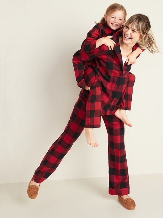 View large product image 2 of 3. Patterned Flannel Pajama Set for Women