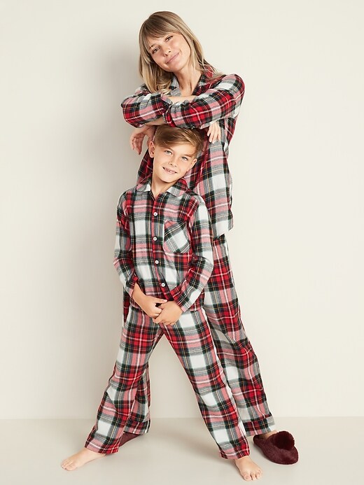View large product image 2 of 3. Patterned Flannel Pajama Set for Women
