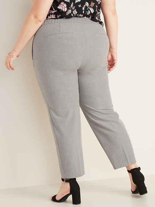 Image number 2 showing, Mid-Rise Secret-Slim Pockets Straight-Leg Plus-Size Pull-On Pants