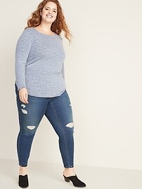 plus size distressed black jeggings