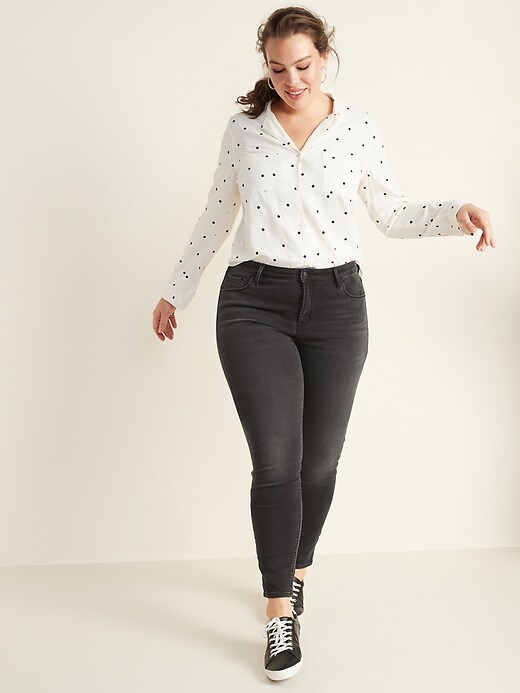 Image number 8 showing, High-Waisted Built-In Warm Super Skinny Rockstar Jeans for Women