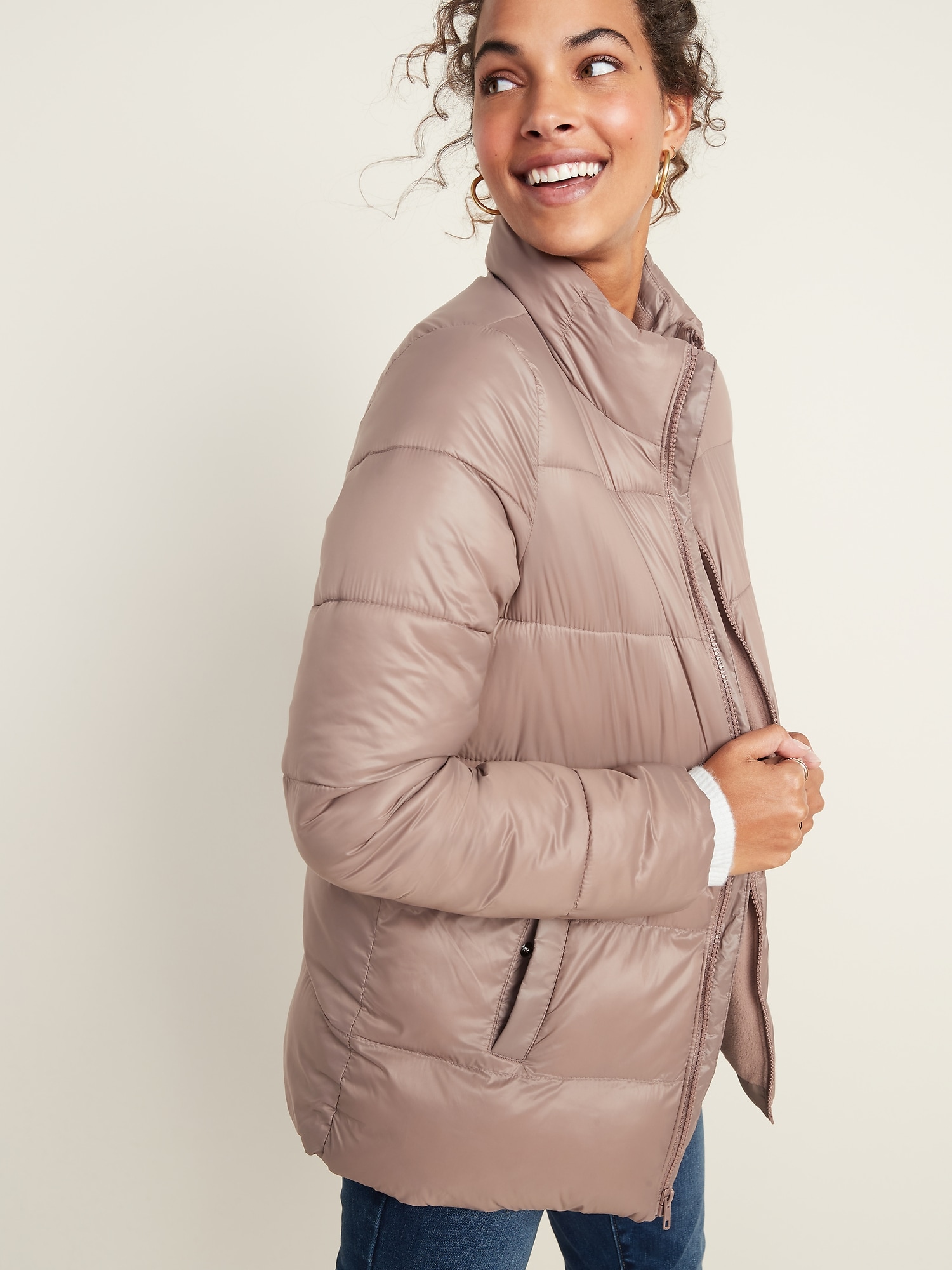 Old navy clearance pink puffer jacket