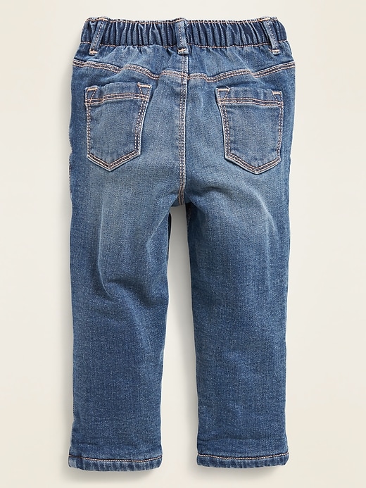 View large product image 2 of 2. Micro Performance Fleece-Lined Boyfriend Jeans for Toddler Girls