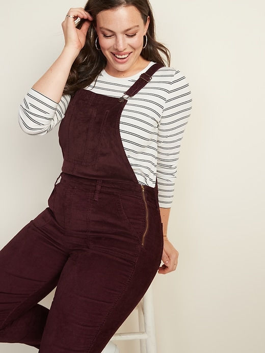 Image number 8 showing, Straight Corduroy Overalls for Women