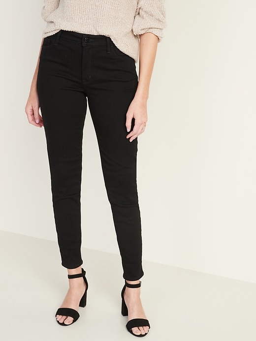 Image number 1 showing, High-Waisted Built-In Warm Super Skinny Rockstar Jeans for Women
