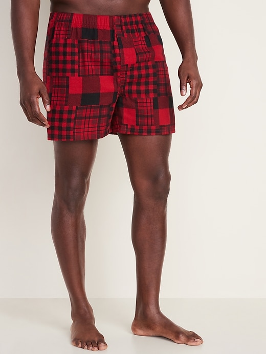 Patterned Flannel Boxers for Men -- 4.25 inseam