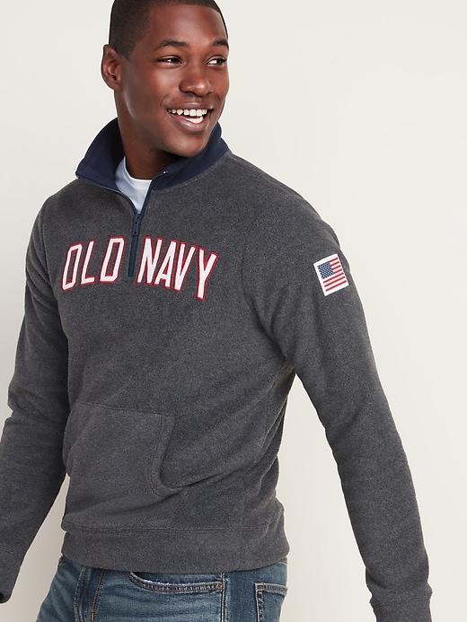 Image number 1 showing, Logo-Graphic Micro Performance Fleece 1/4-Zip Pullover