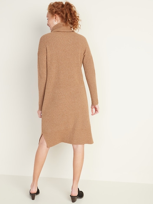 Image number 2 showing, Shaker-Stitch Turtleneck Sweater Dress for Women