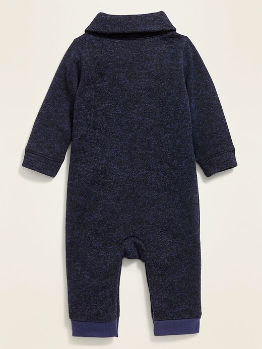 View large product image 2 of 2. Shawl-Collar Sweater-Fleece One-Piece for Baby