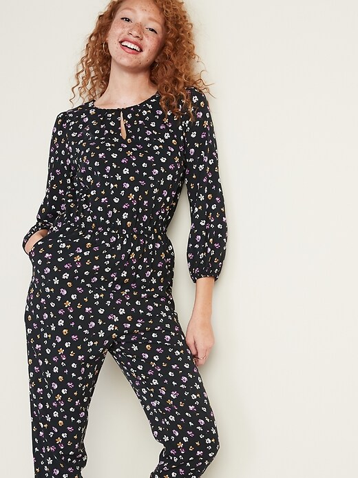Image number 3 showing, Waist-Defined Keyhole Jumpsuit for Women