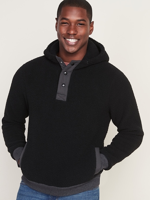 View large product image 1 of 1. Sherpa Henley Hoodie