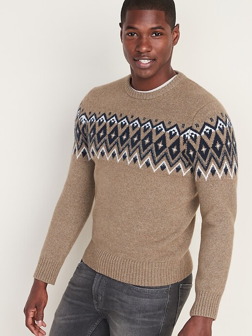Image number 1 showing, Fair Isle Crew-Neck Sweater