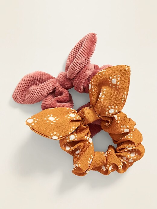View large product image 1 of 1. Bow-Tie Scrunchie 2-Pack For Women