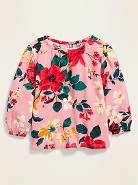View large product image 4 of 4. Floral-Print Swing Blouse for Toddler Girls