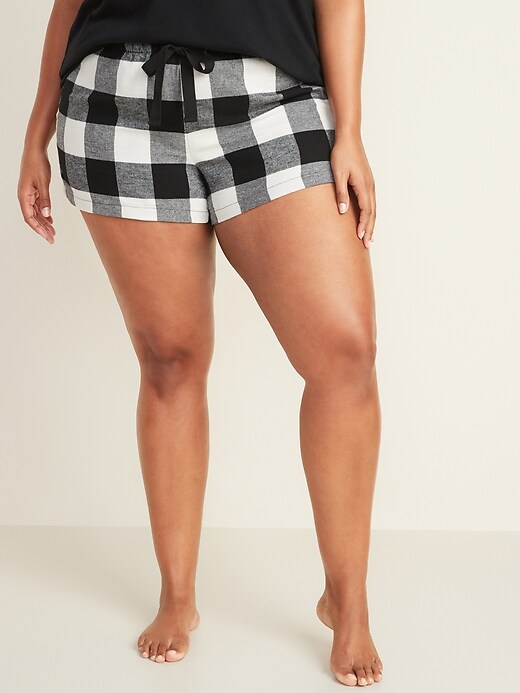 View large product image 1 of 2. Printed Flannel Plus-Size Boxers