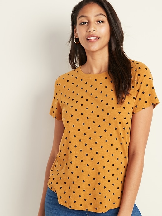 polka dot mustard top