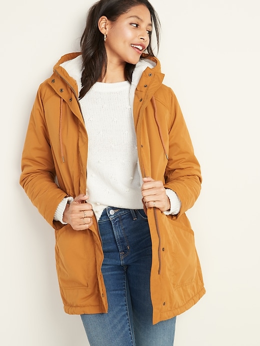 View large product image 1 of 1. Water-Resistant Hooded Faux-Fur-Lined Parka for Women