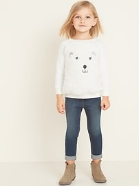 View large product image 3 of 4. Plush Sherpa Critter Sweatshirt for Toddler Girls