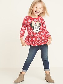 View large product image 3 of 4. Disney&#169 Minnie Mouse Peplum-Hem Tunic Sweatshirt for Toddler Girls