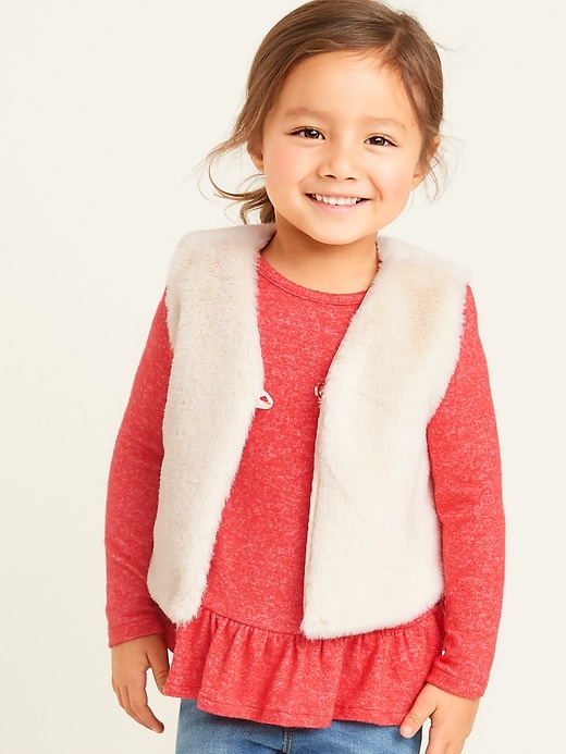 View large product image 1 of 4. Faux-Fur Cropped Vest for Toddler Girls