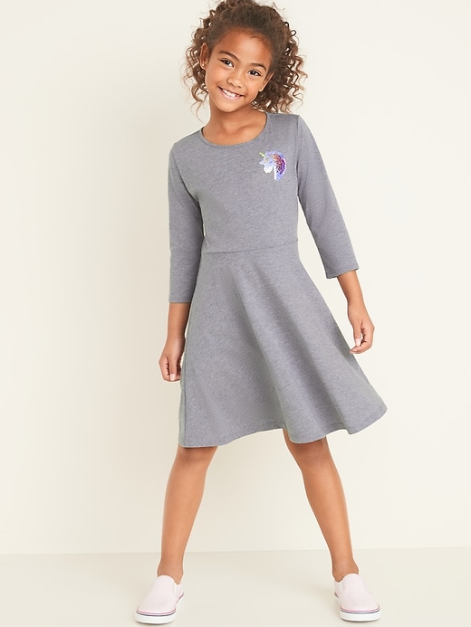 View large product image 1 of 3. Fit & Flare Jersey Dress for Girls