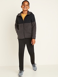 View large product image 3 of 3. Relaxed Nylon-Sherpa Hoodie For Boys