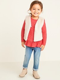 View large product image 3 of 4. Faux-Fur Cropped Vest for Toddler Girls