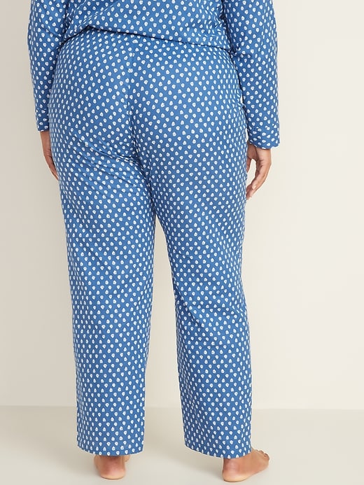 View large product image 2 of 2. Mid-Rise Plus-Size Printed Poplin Pajama Pants