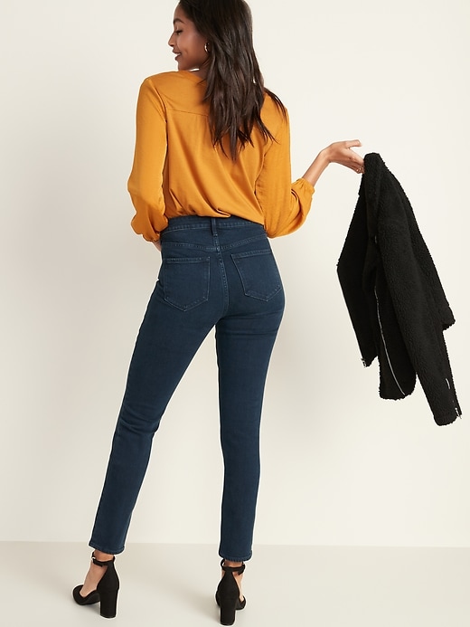Image number 2 showing, High-Waisted Power Slim Straight Jeans for Women