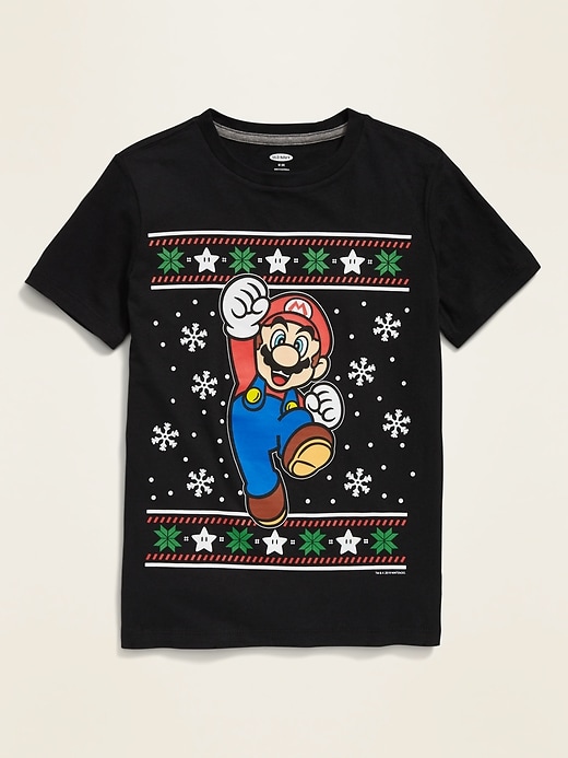 View large product image 1 of 2. Super Mario&#153 Christmas Graphic Tee for Boys