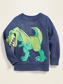 View large product image 4 of 4. Dinosaur 3-D Graphic Sweatshirt for Toddler Boys