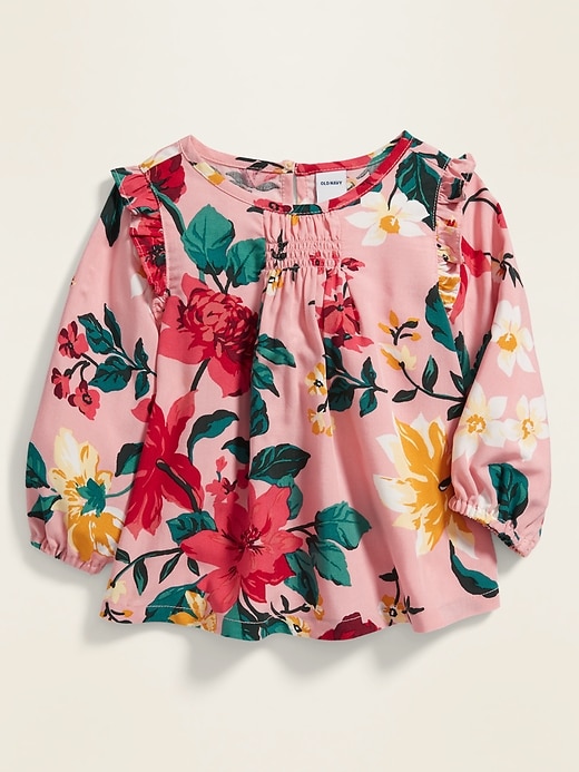 View large product image 1 of 1. Printed Ruffle-Trim Blouse for Baby