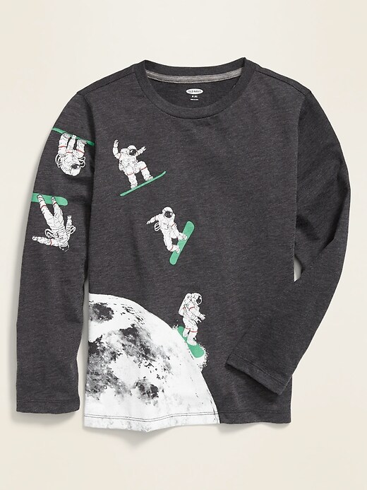 View large product image 1 of 1. Graphic Slub-Knit Long-Sleeve Tee For Boys