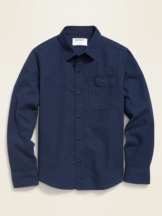 View large product image 1 of 3. Textured Long-Sleeve Shirt For Boys
