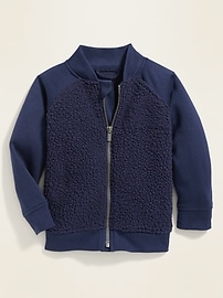 View large product image 4 of 4. Sherpa Zip Bomber Jacket for Toddler Boys