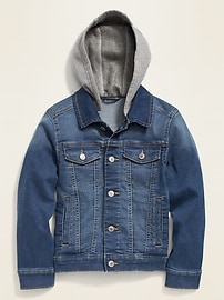 boys denim jacket with hoodie