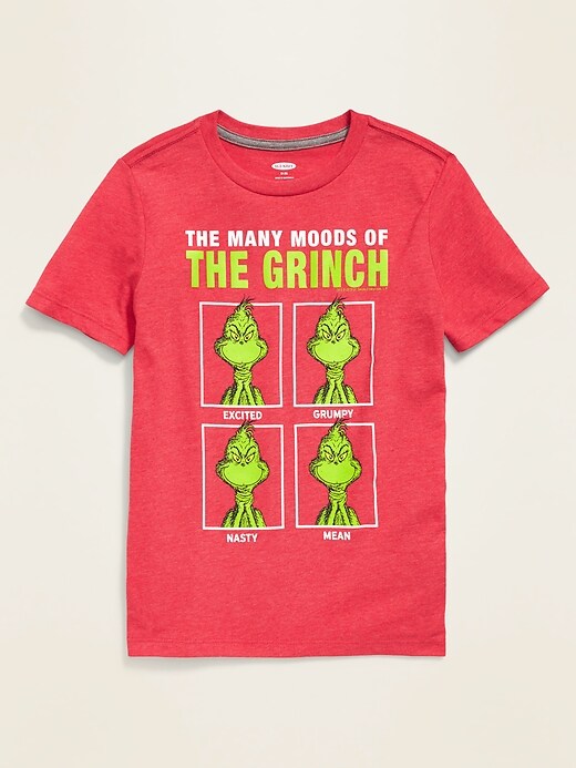 View large product image 1 of 2. Dr. Seuss' The Grinch&#153 "The Many Moods of the Grinch" Tee for Boys
